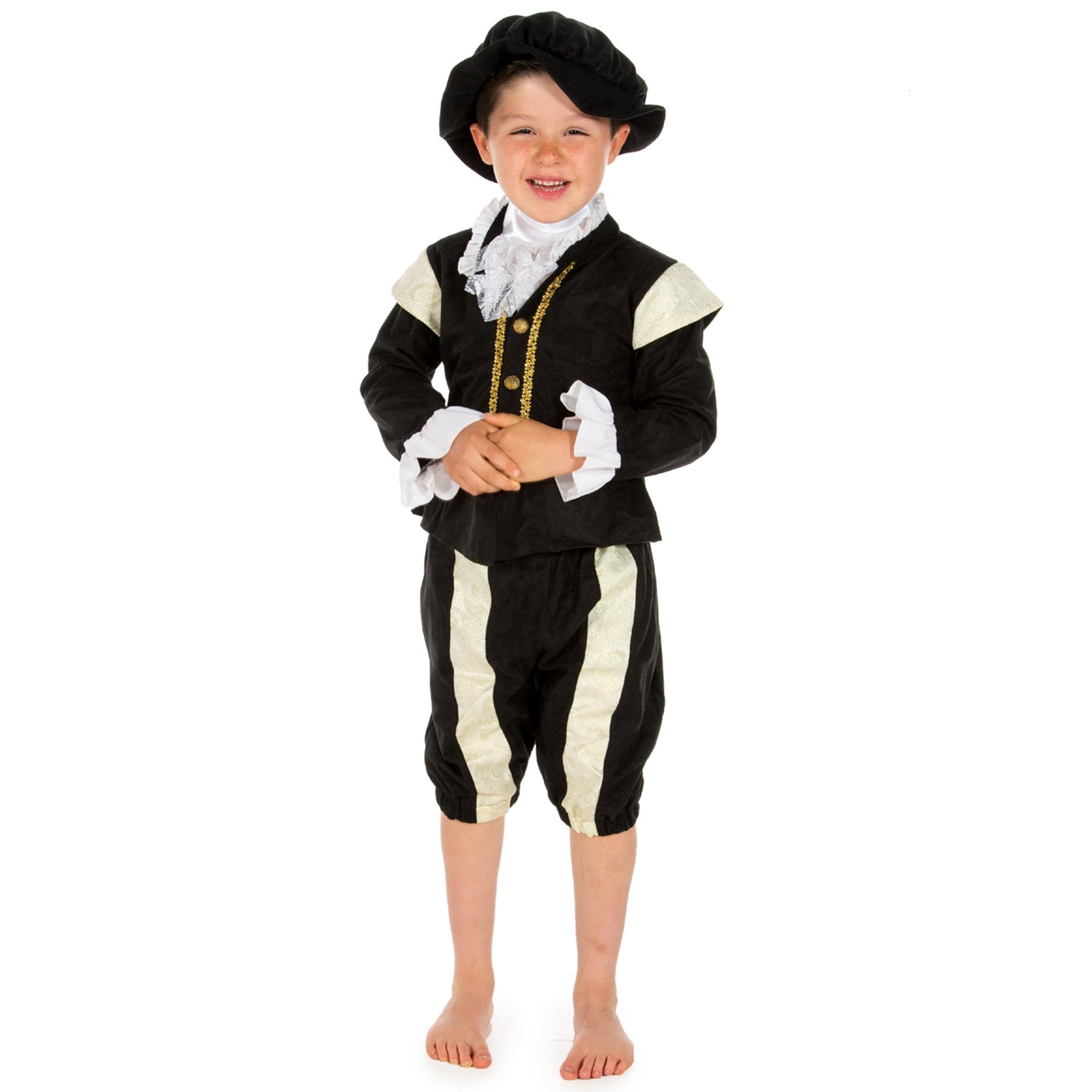 TUDOR Costume Di Cortesano Per Bambino - 4-6 Anni (U20 072) - Giacca E Pantaloni In Velluto