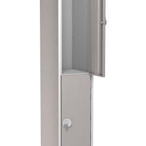 Full Size Steel Lockers - Grey - 2 Door