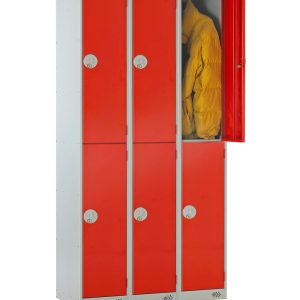 Full Size Lockers- Nest of 3- Red 2 Door