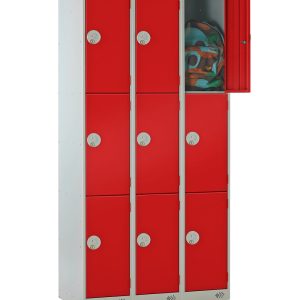 Full Size Lockers- Nest of 3- Red 3 Door