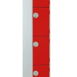 Full Size Steel Lockers - Red - 4 Door