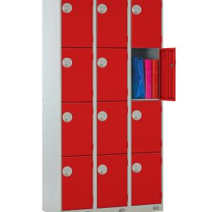 Full Size Lockers- Nest of 3- Red 4 door