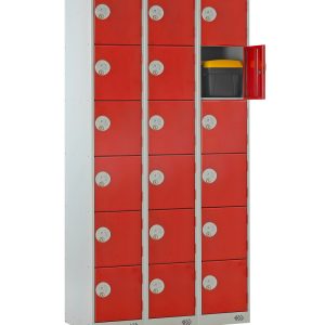 Full Size Lockers- Nest of 3- Red 6 door