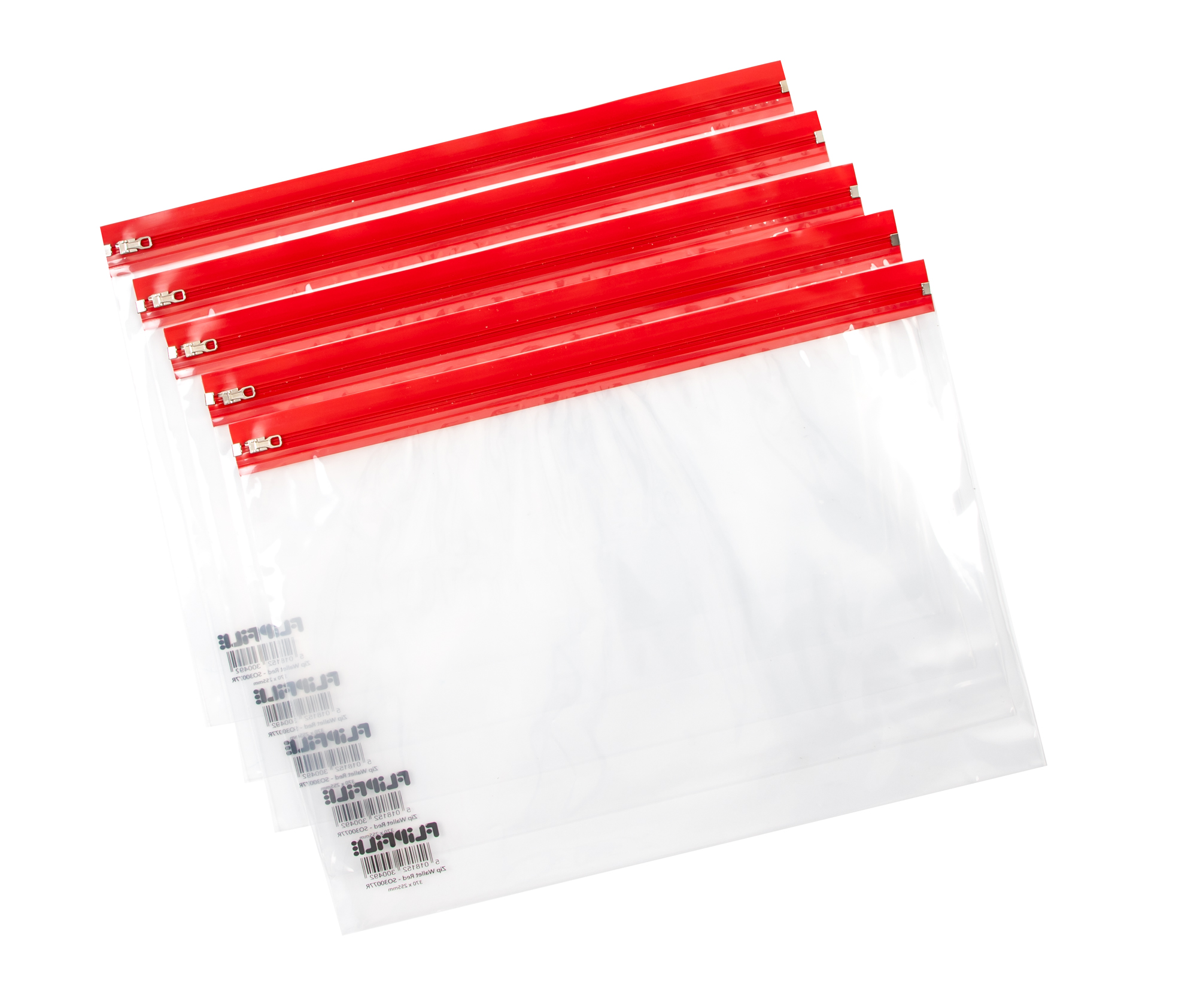A4 Bulky Zip Wallets Red P25
