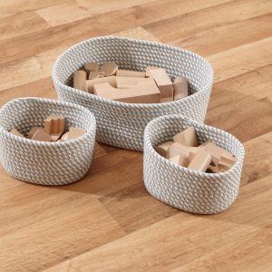 Cotton Rope Storage Baskets Set 3