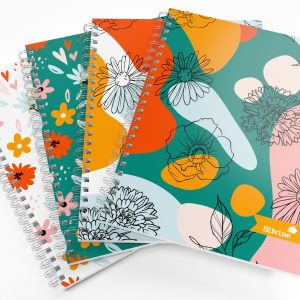 A5 Floral Notebook 160pg Pk4 Assorted