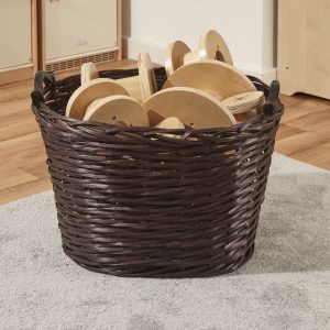 Oval Dark Log Basket