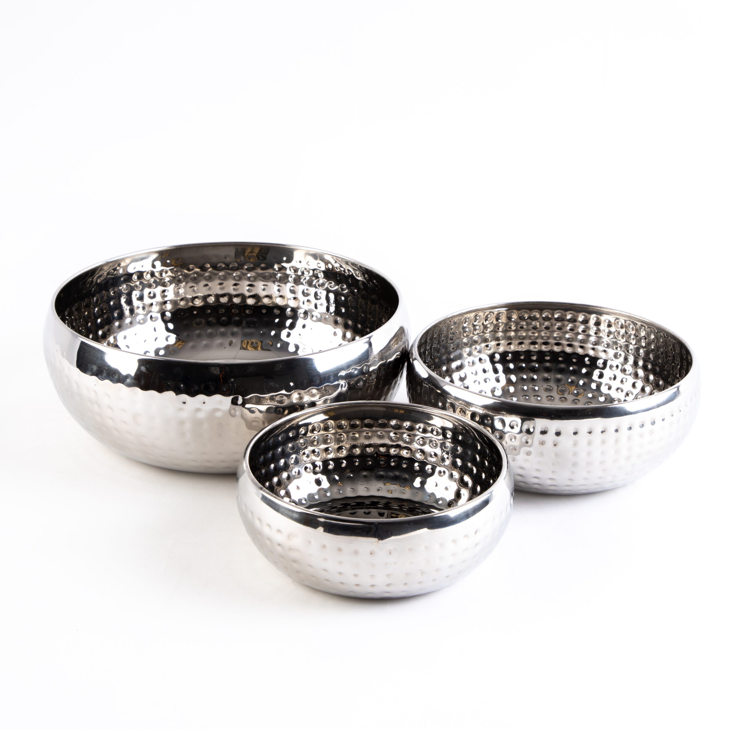 Hammered Silver Bowls - Pack of 3 - Image 2