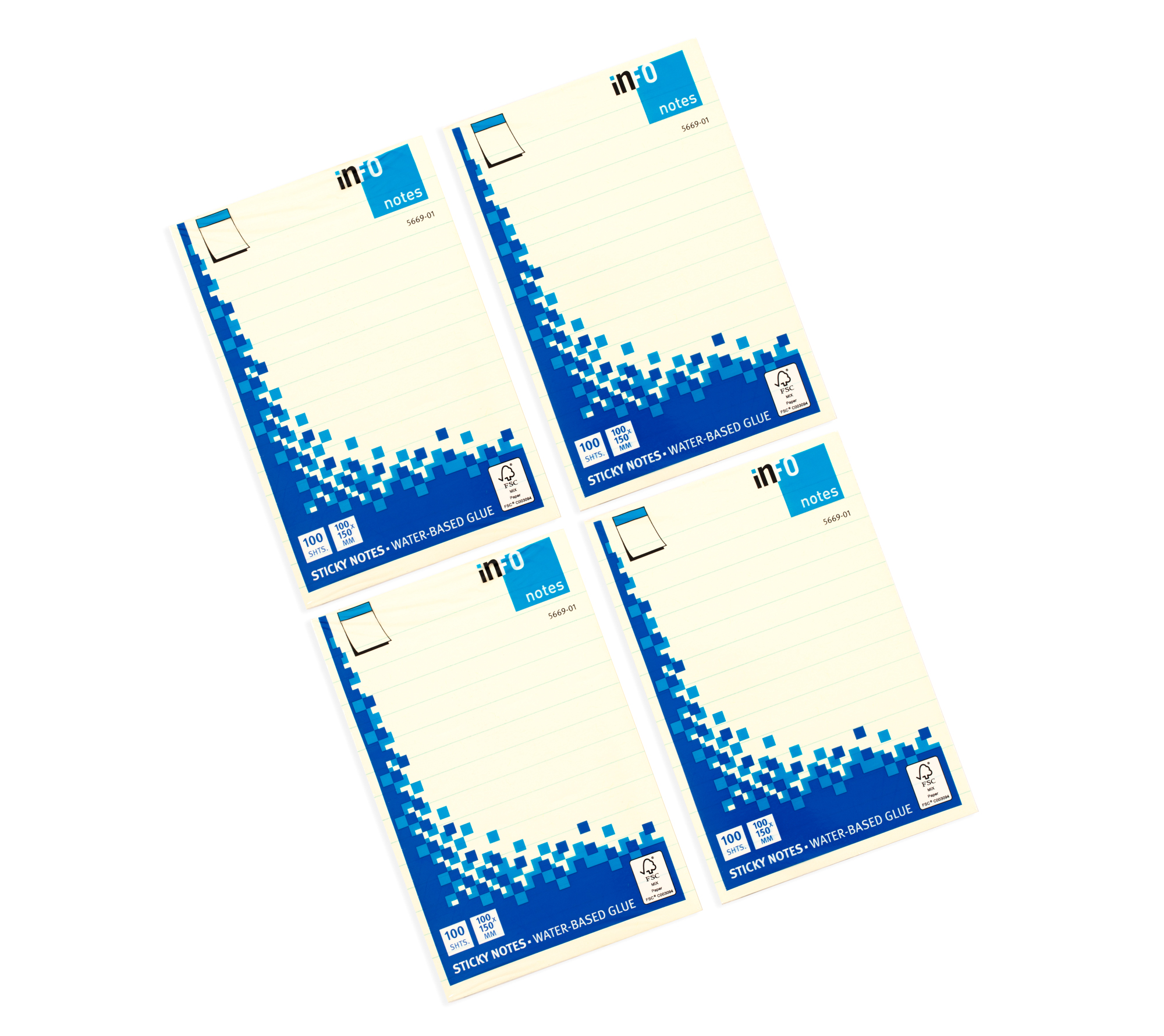 Sticky Notes Lined Yellow 100 X 150