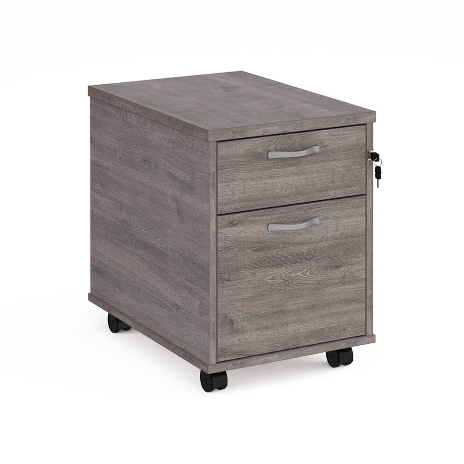 2 Drawer Mobile Pedestal - Grey Oak