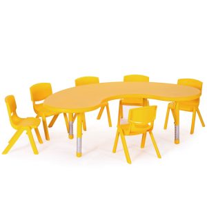 Yellow Horseshoe Classroom Table