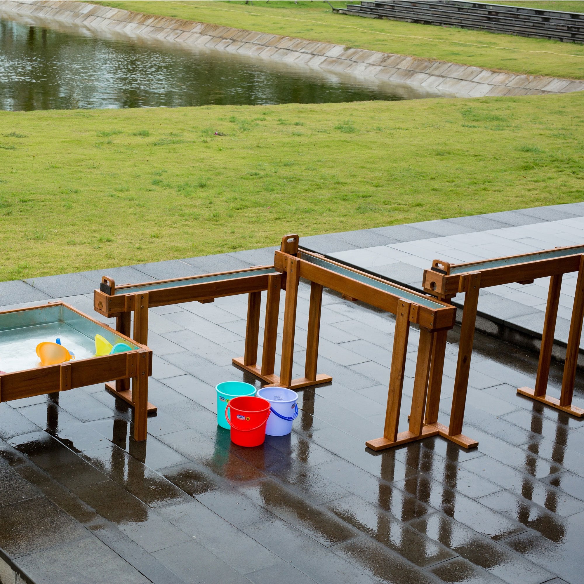 Outdoor Waterfall With Sand And Water Table | Eduspace Supplies