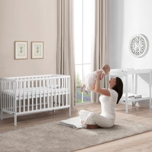 White Dropside Cot