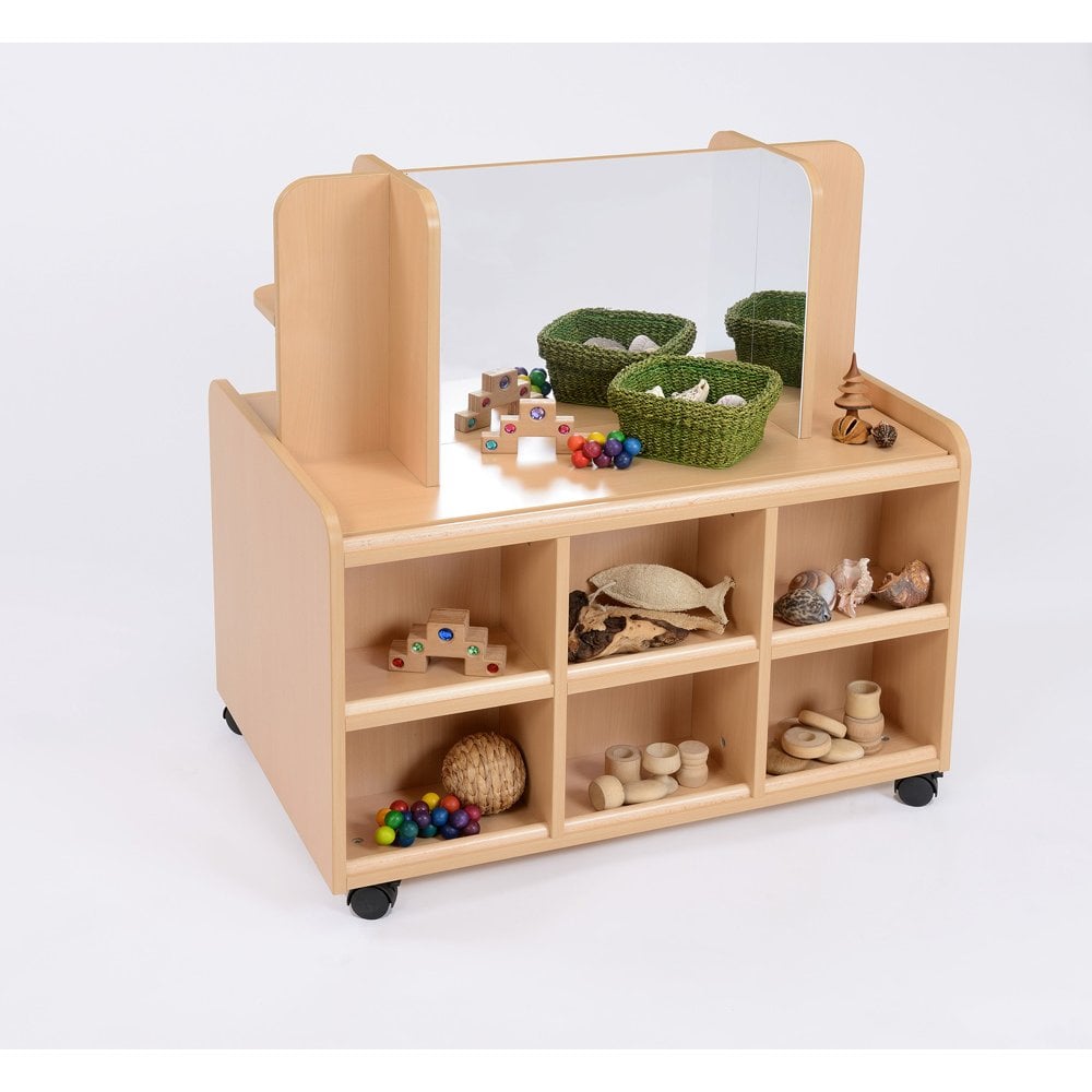 DS Resource Unit With Doors , Storage, Mirror And Wicker Baskets - Image 3