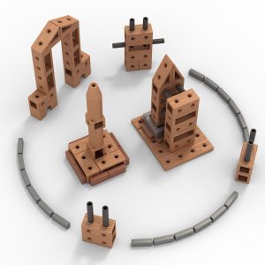 Recyclable Plastic Construction Blocks - Medium Set 60pc