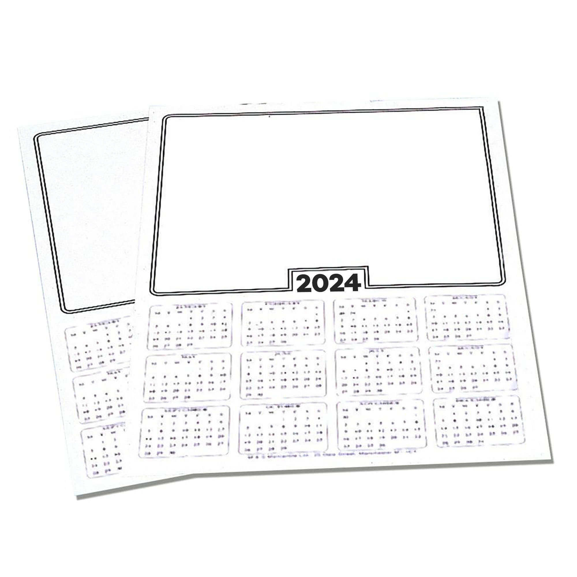 2024 Blank Calendar Cards Bulk Saver Pk 100