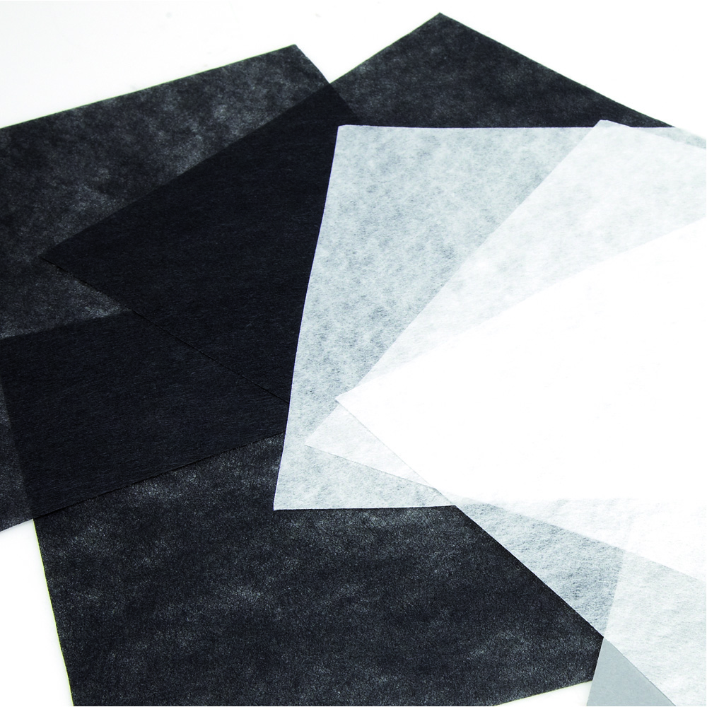 Stitch & Tear Fabric Stabilisers Medium 40gsm Non-Iron - 20 x 20cm Black. Pack of 50