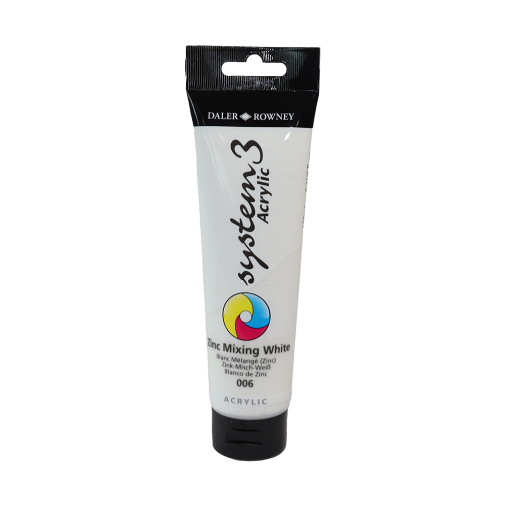 Daler-Rowney System 3 Original Acrylic 150ml Tubes - Zinc Mixing White