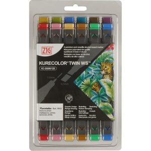 ZIG Kurecolor Twin Marker Set - Muted. Set of 12