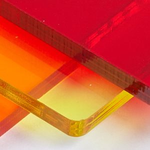 Transparent Cast Acrylic Sheet - 600 x 400 x 3mm - Assorted Colours. Pack of 6