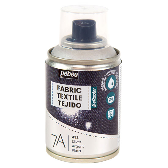 Pebeo Setacolor 7A Fabric Spray Paint 100ml - Silver
