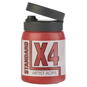 X4 Standard Acryl 500ml Bottle - Dark Cadmium Red
