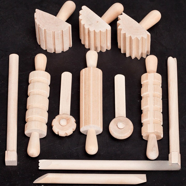 Wooden Dough Tool Set (12Pk)