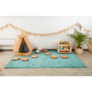 Large Teal Shaggy Rug