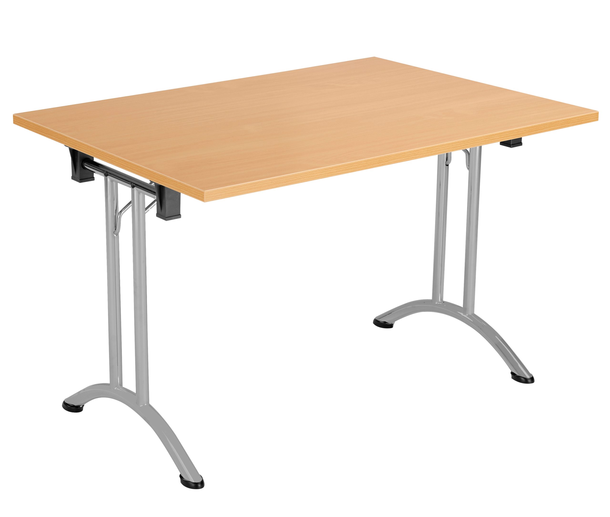 One Union Rectangular Folding Table | 1200 X 800 | Beech/Silver ...