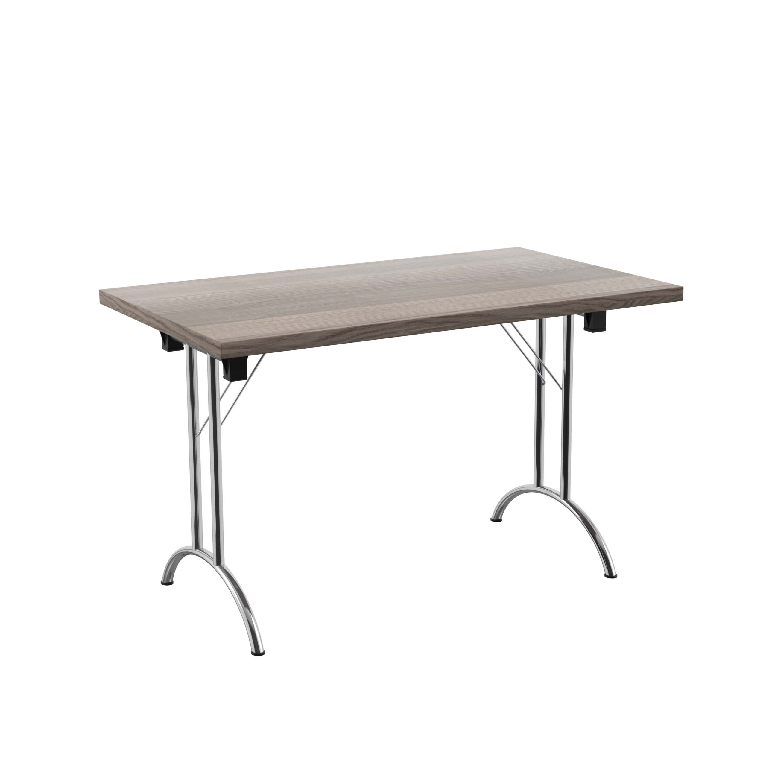 One Union Rectangular Folding Table | 1200 X 700 | Grey Oak/Silver ...